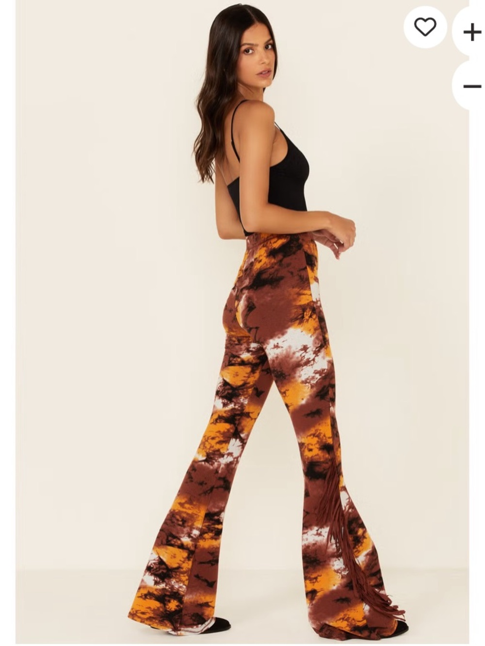 Idyllwind Tie Dye Fringe Pull On Flare Shaker Pants Womens S